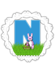 Alphabet Easter Bunny Field N