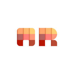 Initial Letters AR Square Pixel Logo Design Inspiration in Red Gradient Color for Media, Technology Brand Identity.