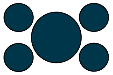 Blue Circular Banners, Black Border and White Background. Use for Illustration purpose, background, website, businesses, presentations, Product Promotions.. Empty Circles for Text, Data Placement.