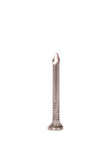 small iron nail, close up, isolated, on white background