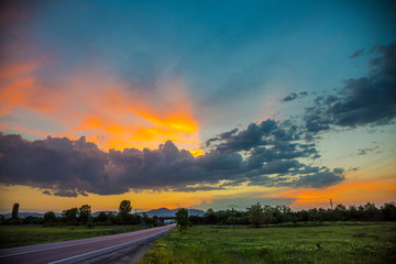 Fototapeta na wymiar Clouds at the sunset