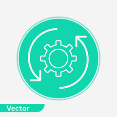 Rotate gear vector icon sign symbol