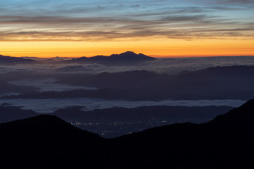 Sunrise Mt Tsubakuro with clouds