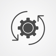 Rotate gear vector icon sign symbol