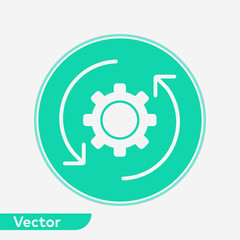 Rotate gear vector icon sign symbol