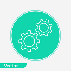 Gears vector icon sign symbol