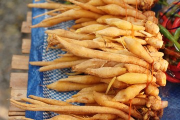 Ginger root for cooking in the market..