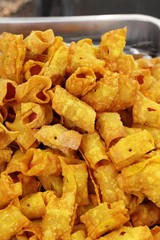 Crispy fried pork dumplings at street food