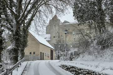 Harburg castle in winter (Bavaria, Germany)