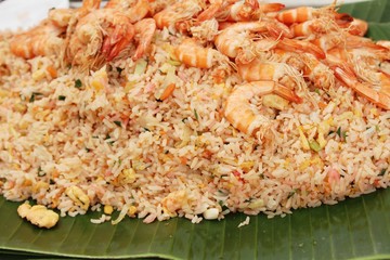 Shrimp fried rice with vegetables is delicious