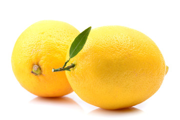 Lemon fruit on white background