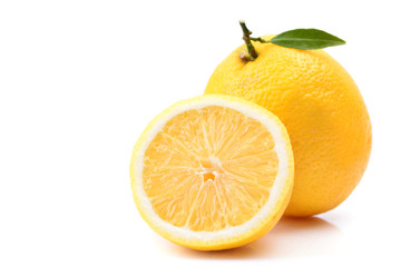 Lemon fruit on white background