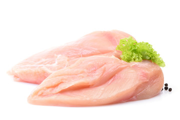 Chicken meat on a white background