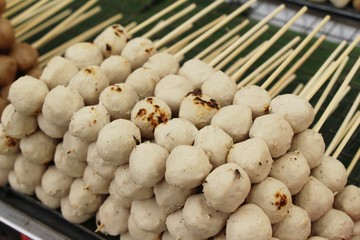 Fried meatballs is delicious at street food