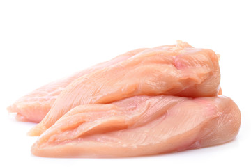 Chicken meat on a white background