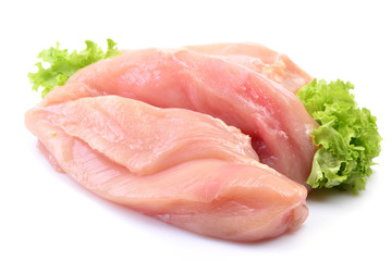 Chicken meat on a white background