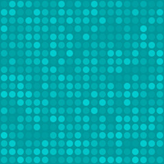 Abstract seamless pattern of small circles or pixels in light blue colors
