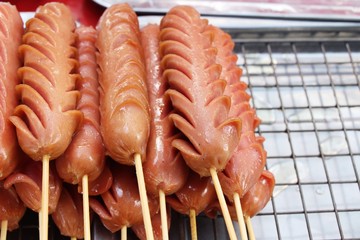 grilled sausage is delicious at street food