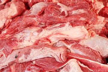 raw beef for cooking at the market