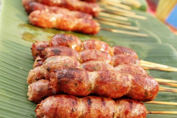 grilled sausage asia delicious at street food