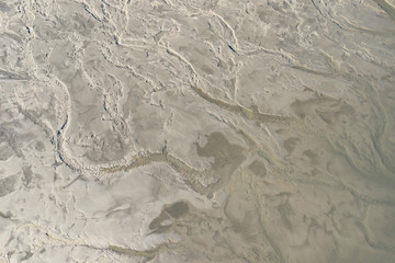 Aerial view of degraded landscape. Destroyed land. View from above. Industrial place. Photo captured with drone.