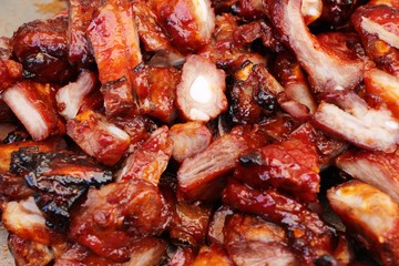 Grilled pork ribs delicious at street food