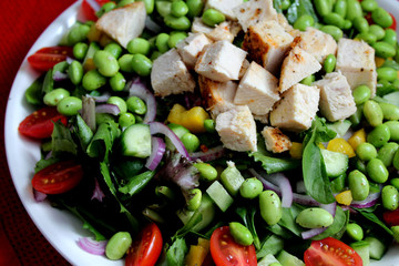 Salade colorée poulet
