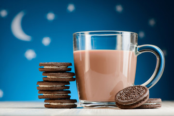Chocolate cookies and cocoa