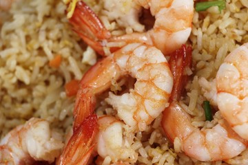 Shrimp fried rice with vegetables is delicious