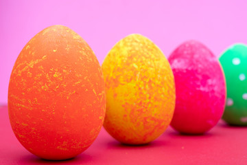 Multi-colored Easter eggs.