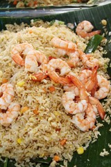 Shrimp fried rice with vegetables is delicious