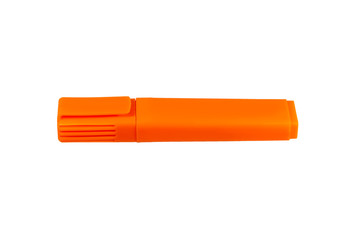 Orange highlighter isolated on white background