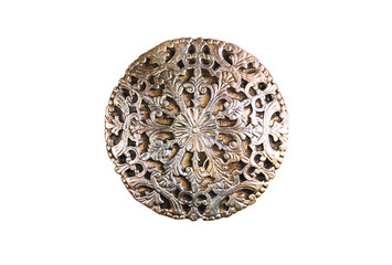 silver shield on white isolated background