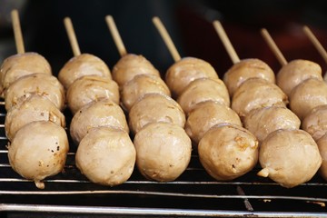 grilled meatballs is delicious at street food