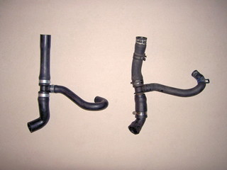 Hoses rubber from car, new and old with clippers