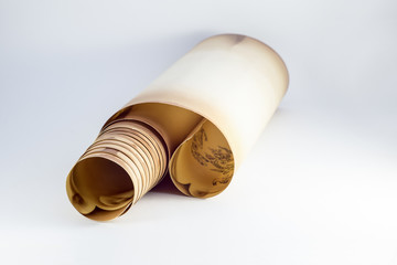  Paper scroll on light pastel background