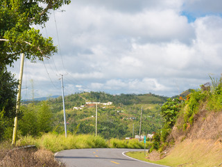 View from Ruta panoramica (Cordillera central) road in Puerto Rico. USA. this road is little used by tourists but allows to leave the tourist circuit and offers great views.
