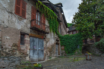 Fototapeta na wymiar medieval village Conques out of a fairy book in the region of occitania