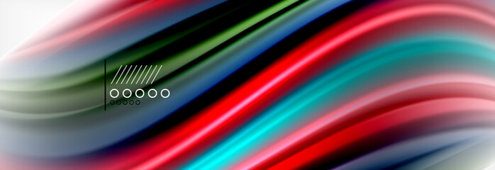 Abstract wave lines liquid fluid rainbow style color stripes background. Artistic illustration for presentation, app wallpaper, banner or poster