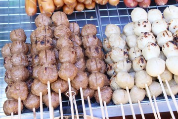 grilled meatballs is delicious at street food