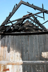 Abandoned building after fire