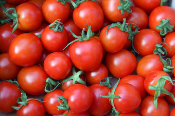 Red cherry tomato. Fresh tomatoes on the market