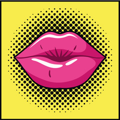 female lips pop art style