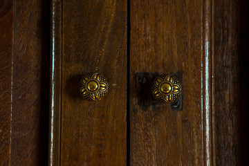 Antique wooden door handles