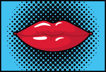 weibliche Lippen Pop-Art-Stil