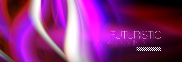 Fluid colors mixing glowing neon wave background, holographic texture