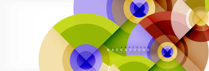 Obraz premium Round circles and triangles abstract background