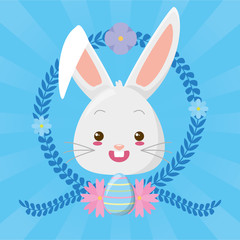 cute rabbit face cartoon