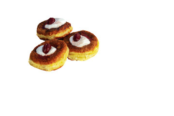 homemade cheesecakes with sour cream and jam