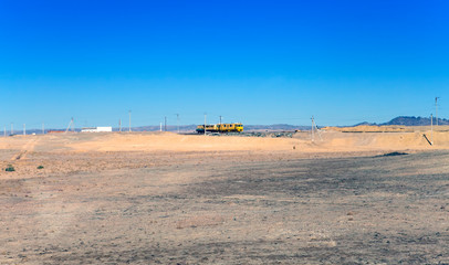Uzbekistan. The train in the salt desert